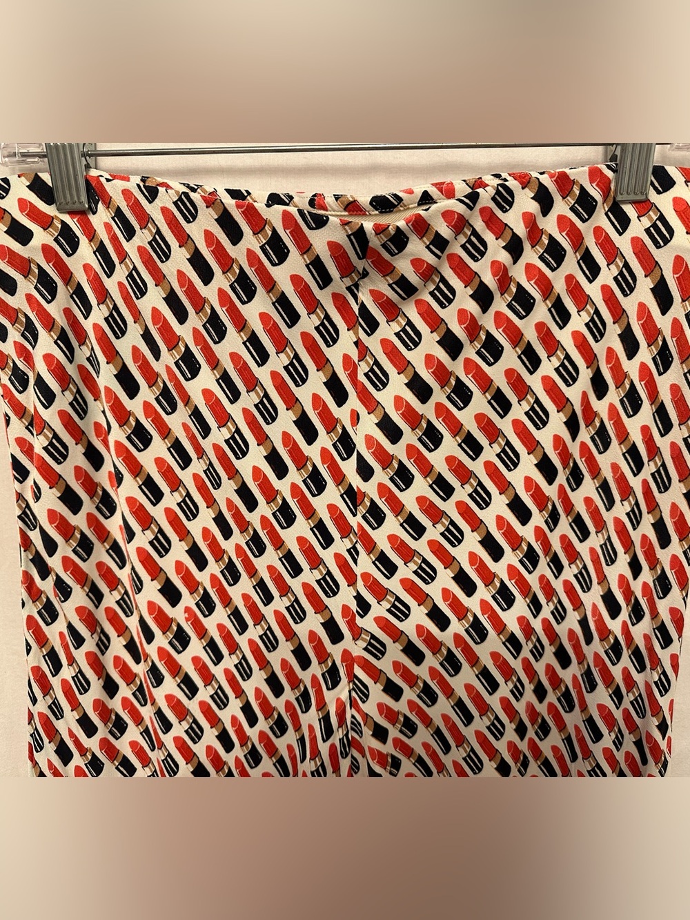 Anthropologie Lipstick Print Wide Leg Pants Size Large Red Black Novelty Print - Picture 4 of 7